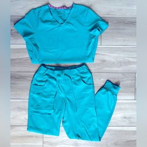 Teal heart and soul scrubs